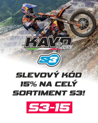ANO, přesně tak, 15% sleva se slevovým kódem “S3-15” na celý sortiment S3 Parts! ✅ Neváhej a využij tuhle příležitost....